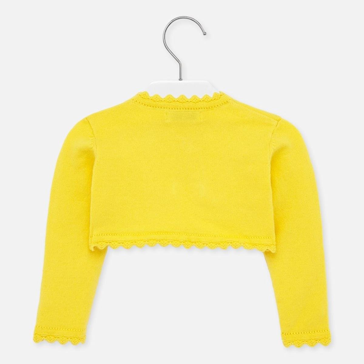 Cardigan neonata Mayoral Basic con merletto giallo - ErreGiModaBimbo