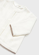 Completo 3 pezzi filo cotone neonato Mayoral Newborn panna - ErreGiModaBimbo