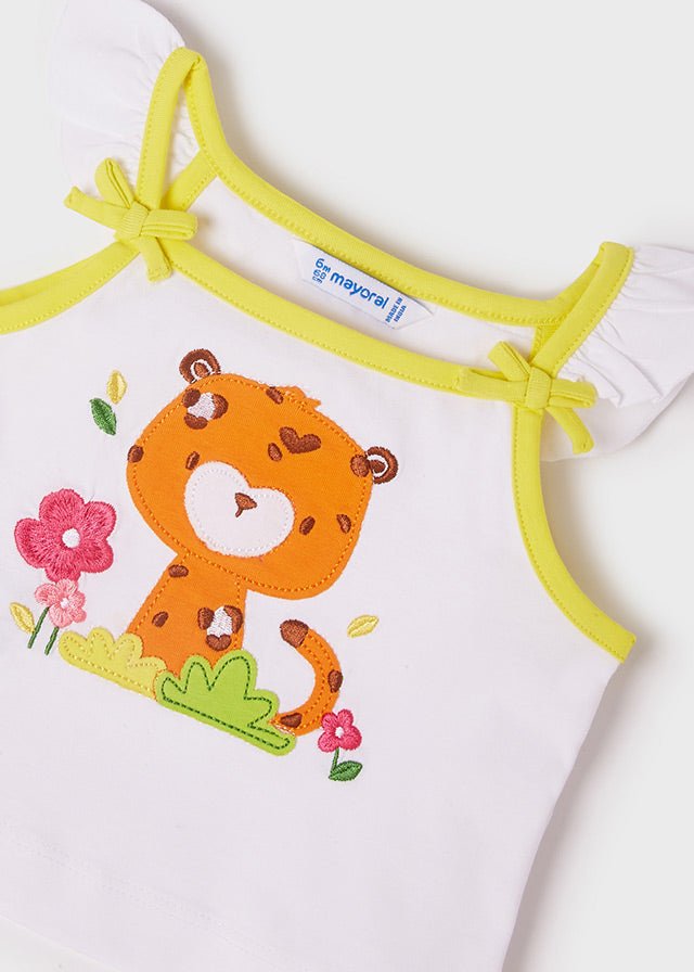 Completo 3 pezzi neonata Mayoral giallo "Jungle" - ErreGiModaBimbo
