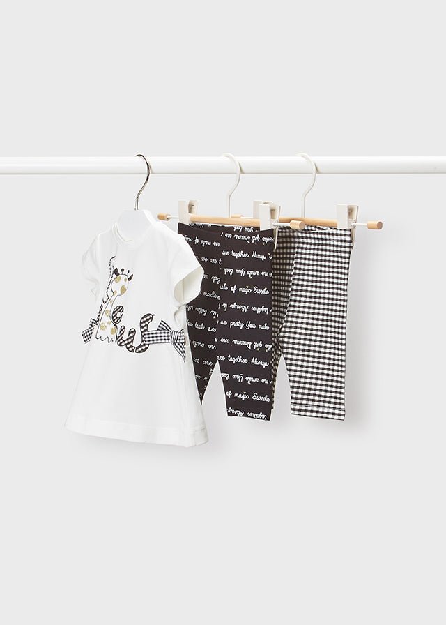 Completo 3 pezzi neonata Mayoral leggigns stampati - ErreGiModaBimbo