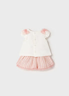 Completo gonna righe rosa e bianco neonata Mayoral Newborn - ErreGiModaBimbo