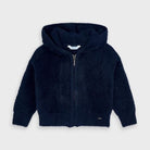 Felpa zip bambina Mayoral morbida tinta unita blu - ErreGiModaBimbo