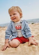 Felpa zip con cappuccio neonato Mayoral azzurra - ErreGiModaBimbo