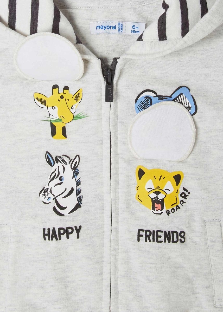 Felpa zip neonato Mayoral grigia "Safari" - ErreGiModaBimbo