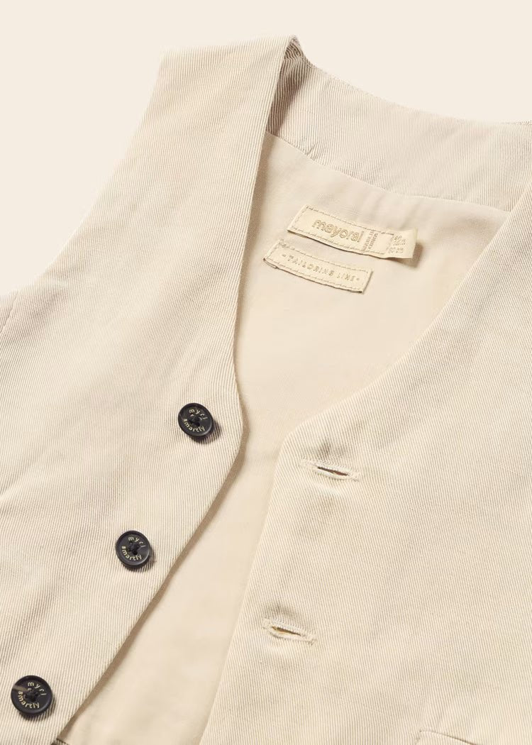 Gilet con stampa lino neonato Mayoral beige - ErreGiModaBimbo