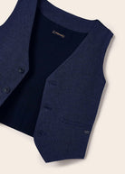 Gilet elegante lino bambino Mayoral tailoring blu - ErreGiModaBimbo