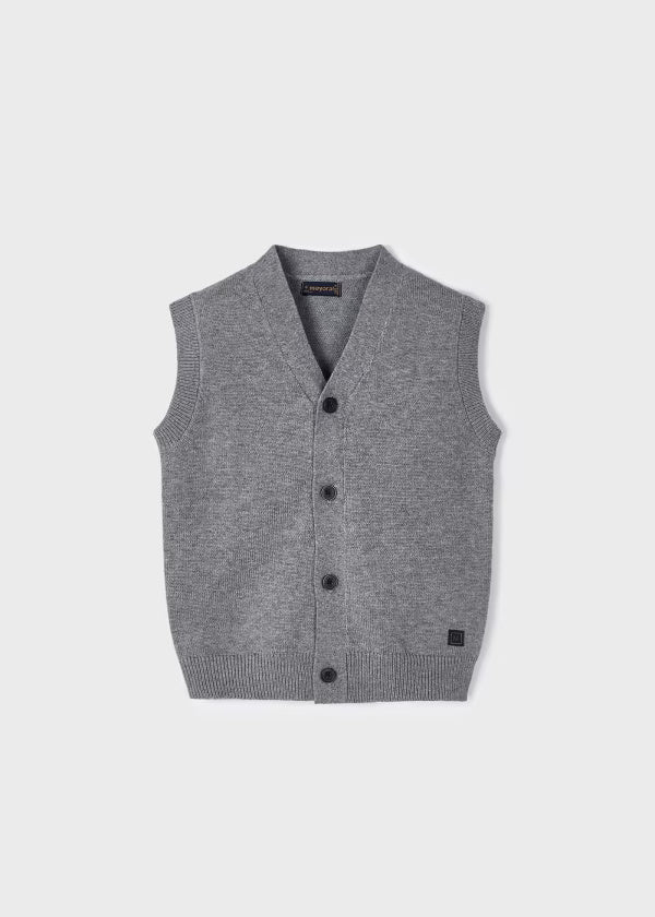 Gilet smanicato in tricot bambino Mayoral grigio - ErreGiModaBimbo