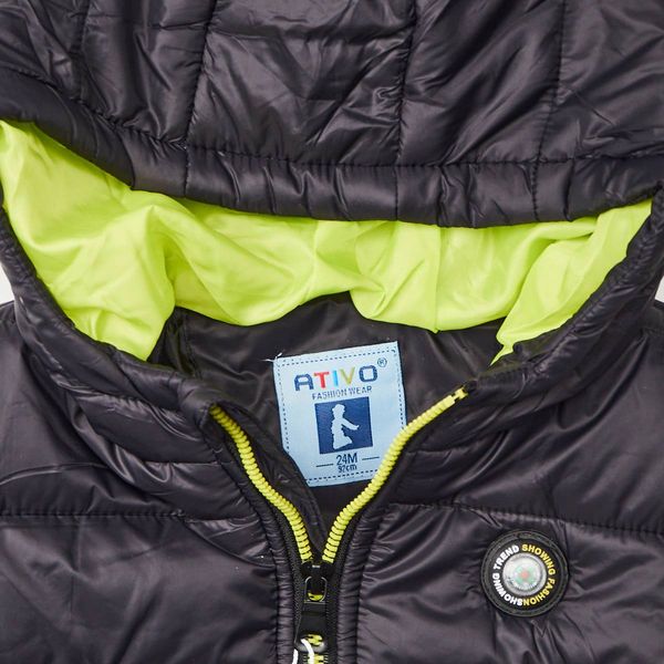 Giubbotto neonato Ativo invernale tricolor con bussola nero - ErreGiModaBimbo