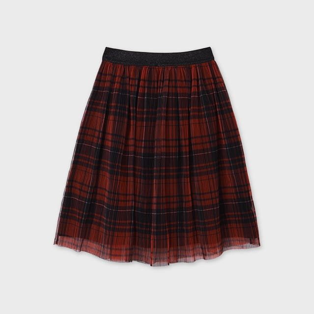 Gonna foderata in tulle scacchi rossa ragazza Mayoral - ErreGiModaBimbo