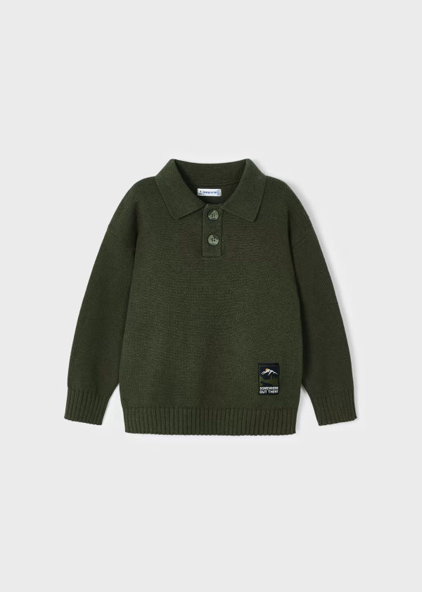 Maglione polo bambino Mayoral verde origano - ErreGiModaBimbo
