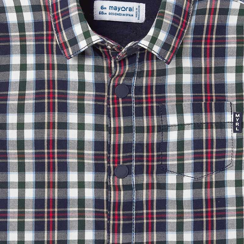 Overshirt foderata neonato Mayoral quadri verde blu rosso - ErreGiModaBimbo