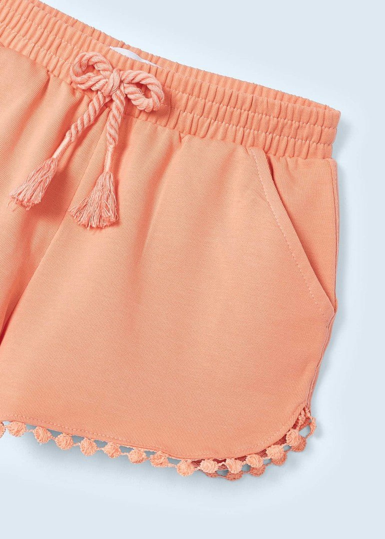 Pantaloncino bambina Mayoral cotone sostenibile pesca - ErreGiModaBimbo