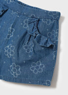 Pantaloncino jeans bambina Mayoral flower - ErreGiModaBimbo