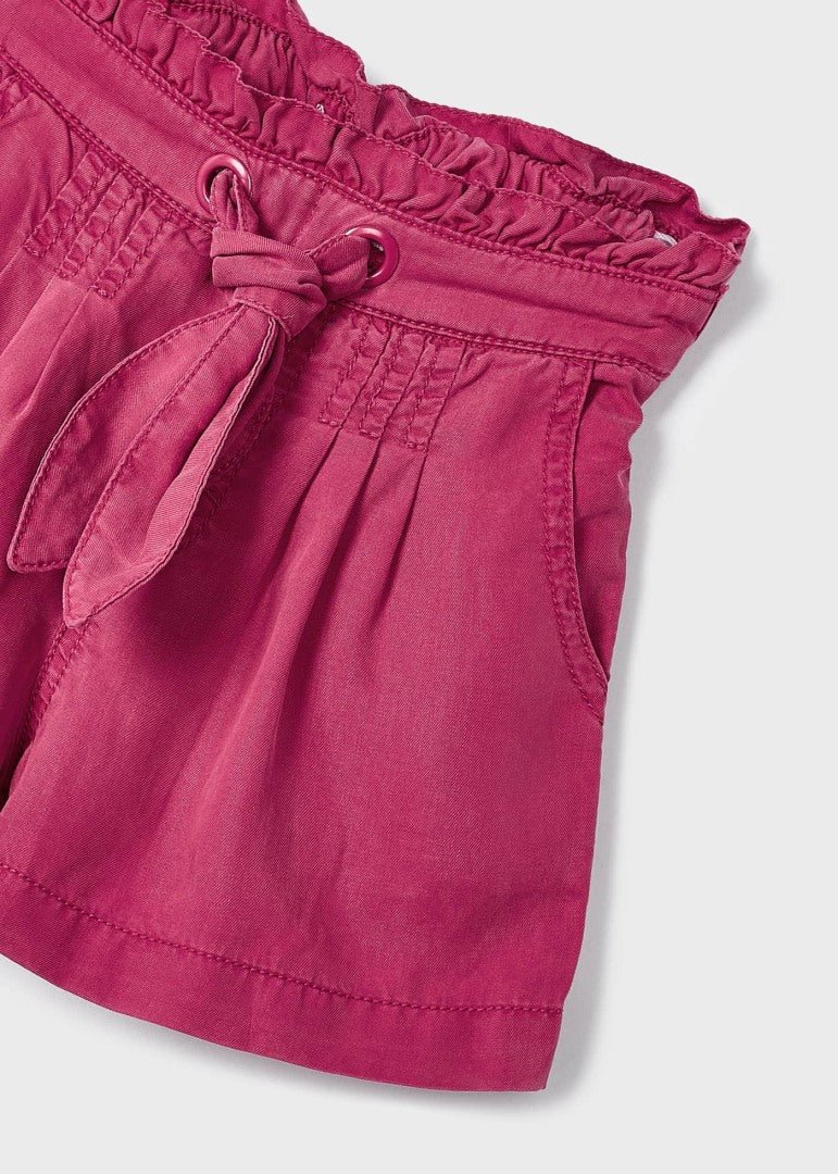 Pantaloncino morbido bambina Mayoral fiocco TENCEL™ Lyocell Hibisco - ErreGiModaBimbo