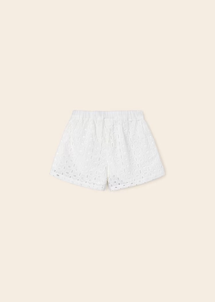 Pantaloncino traforato bambina Mayoral bianco - ErreGiModaBimbo