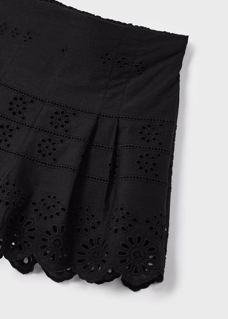Pantaloncino traforato cotone bambina Mayoral nero - ErreGiModaBimbo