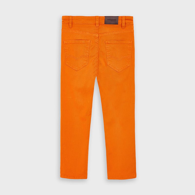 Pantalone basic bambino Mayoral 5 tasche slim fit arancione - ErreGiModaBimbo