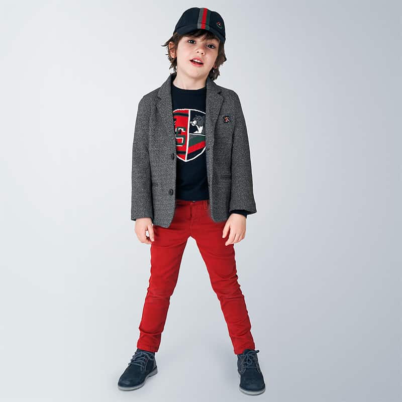 Pantalone basic bambino Mayoral 5 tasche slim fit Rosso - ErreGiModaBimbo