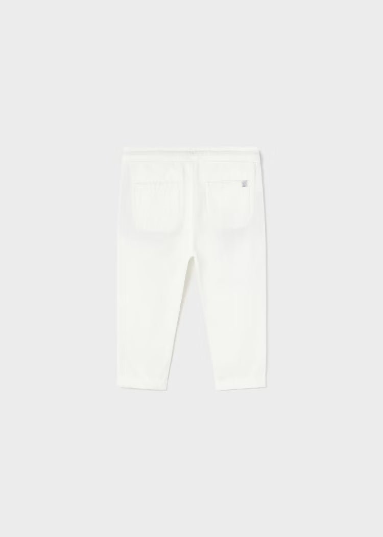 Pantalone chino relaxed neonato Mayoral lino panna - ErreGiModaBimbo