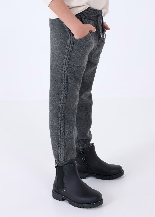 Pantaloni jogger in tricot da bambina Mayoral girgio - ErreGiModaBimbo