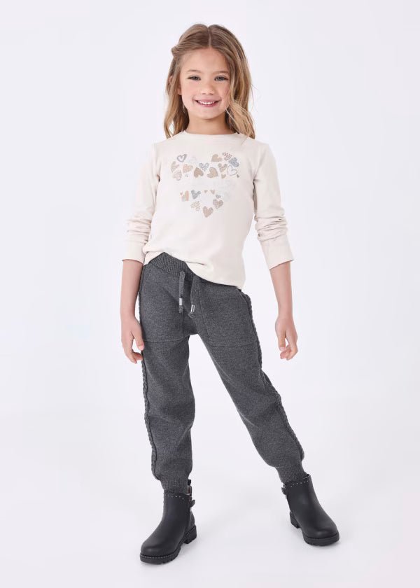 Pantaloni jogger in tricot da bambina Mayoral girgio - ErreGiModaBimbo