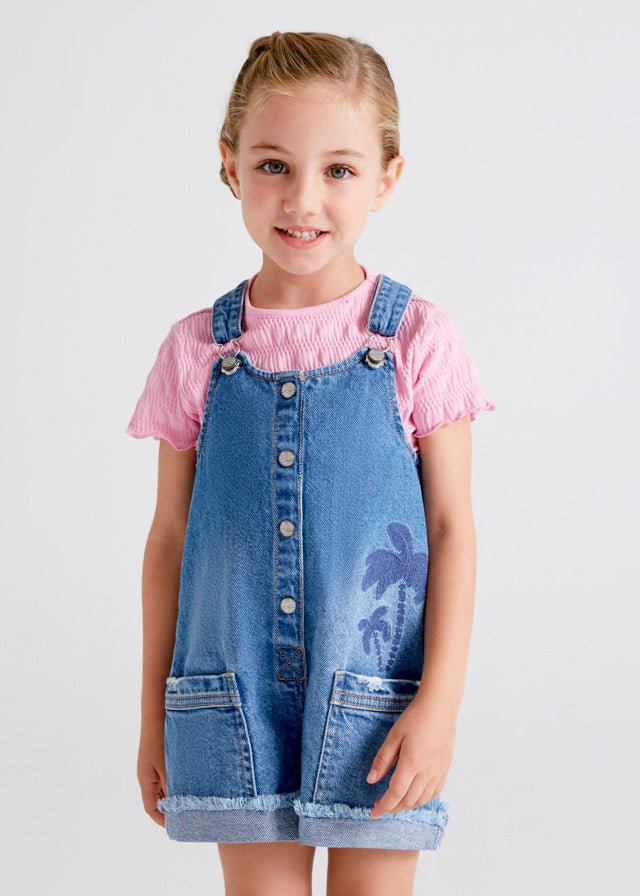 Salopette corta bambina Mayoral denim jeans - ErreGiModaBimbo