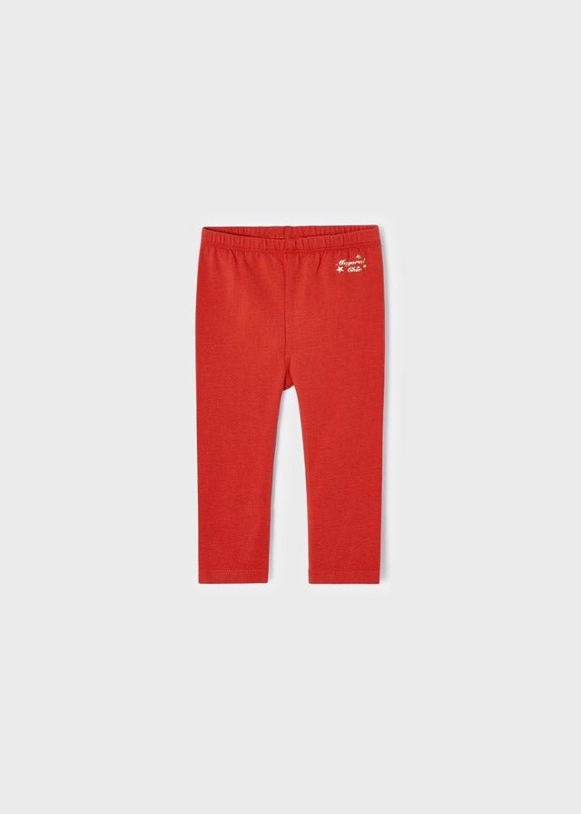 Set 2 Leggings basic neonata Mayoral nocciola e rosso - ErreGiModaBimbo
