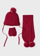 Set 3 pezzi Rosso cappello sciarpa e manopole neonata Mayoral - ErreGiModaBimbo