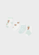Set 4 paia calzini neonata Mayoral Newborn con stampa orsetti verde - ErreGiModaBimbo