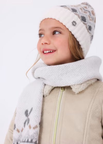Set cappello e sciarpa jacquard bambina mayoral grigio - ErreGiModaBimbo