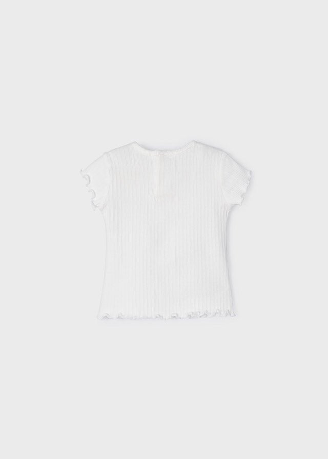 T-shirt arricciata bianca neonata Mayoral Chic - ErreGiModaBimbo
