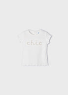 T-shirt arricciata bianca neonata Mayoral Chic - ErreGiModaBimbo