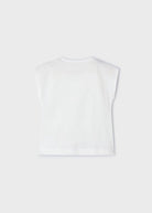T-Shirt bianca bambina Mayoral frange gialle - ErreGiModaBimbo
