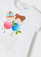 T-shirt neonata Mayoral Newborn bianca stampata - ErreGiModaBimbo