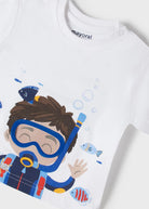 T-Shirt neonato Mayoral bianca stampa sub - ErreGiModaBimbo