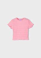 T-Shirt rosa arricciata bambina Mayoral - ErreGiModaBimbo