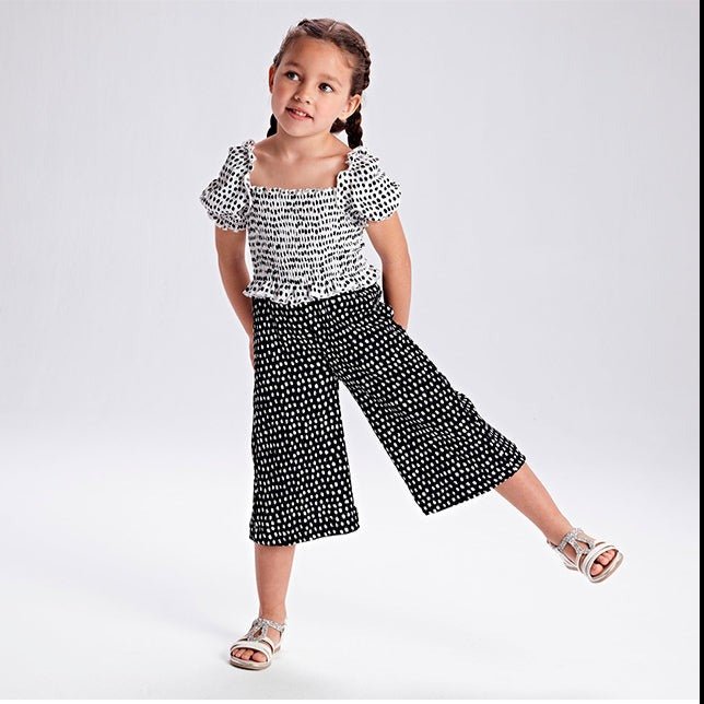 Tuta combinata bambina Mayoral bianco e nero pois - ErreGiModaBimbo