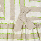 Vesito smanicato in lino bambina Mayoral righe beige e verdi - ErreGiModaBimbo