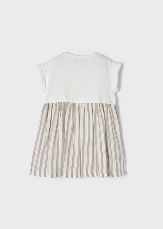 Vestito combinato bambina Mayoral righe beige - ErreGiModaBimbo
