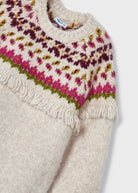 Vestito frange maniche a pollincino bambina Mayoral Sabbia - ErreGiModaBimbo