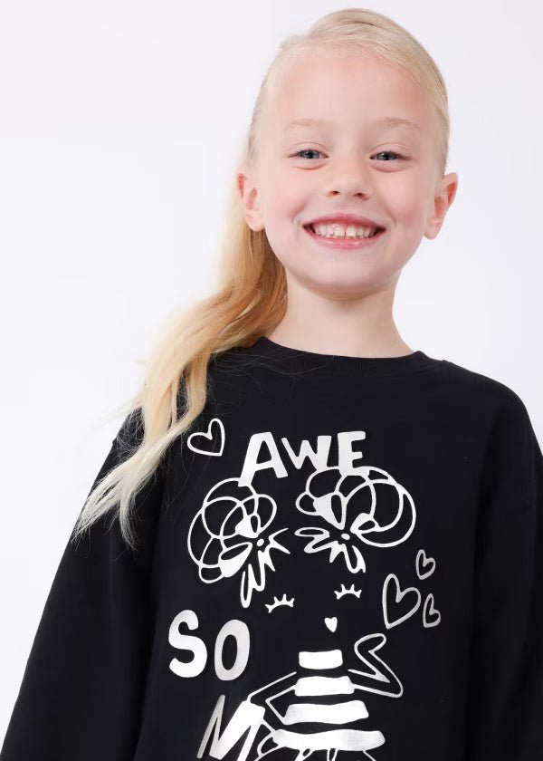 Vestito stampato caldo cotone bambina Mayoral nero - ErreGiModaBimbo