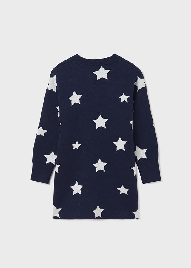 Vestito tricot manica lunga ragazza Mayoral stelle blu - ErreGiModaBimbo